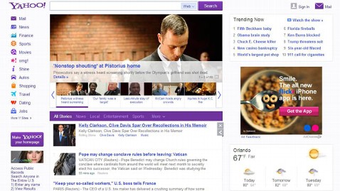 Yahoo 2013 redesign